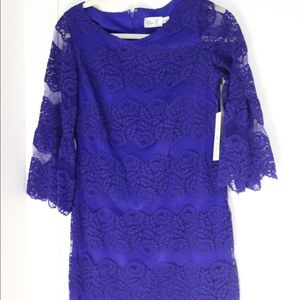 NWT Floral Lace Royal Blue Dress